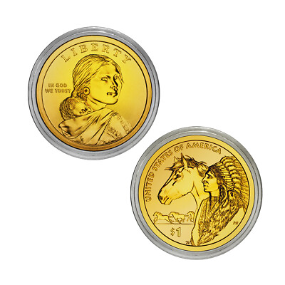 #ad 2012 Sacagawea Native American Dollar Gold Layered $2.95