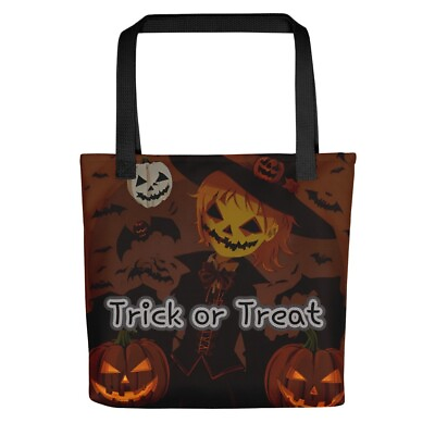#ad Tote bag Happy Halloween Trick or Treat bag quot;Reusable every yearquot; Pumpkin Human $20.00