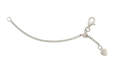 3quot; 14k 1.2mm ADJUSTABLE Box White Gold Lobster Clasp Necklace Chain Extender $139.00