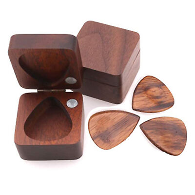 #ad Guitar Plectrum Box Exquisite Protective Smooth Surface Guitar Pick Box Wood $9.40