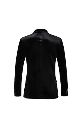 #ad THWEI Mens Velvet Blazer Slim Fit Solid Color One Button Blazer Sport Coat $39.99