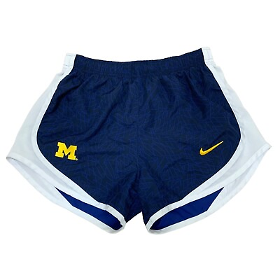 #ad University of Michigan Nike Dri Fit Tempo Running Shorts DA3834 419 Womens Sz S $16.88