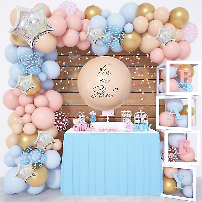#ad #ad 164PCS Gender Reveal Baby Boxes Balloon Decorations Gender Reveal Balloon Garla $55.99