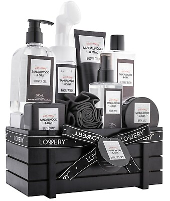 #ad Luxury Spa Kit for Men Sandalwood amp; Oak Scented Bath Gift Set 9 pc gift set $49.99