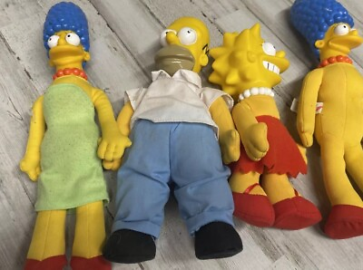 #ad The Simpsons Lot Marge Homer Bart Lisa Maggie Doll Plush 90’s Bundle TLC $13.00