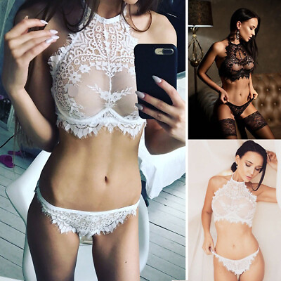 #ad Women Sexy Lingerie Lace Bra Nightwear Sleepwear Babydoll G string Underwear Set $7.78