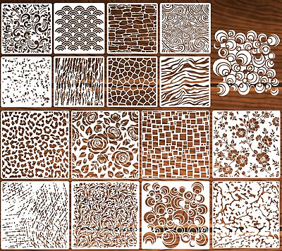 #ad Stencils for Crafts Reusable Texture Stencils for Painting Floral Leopard Bri... $21.04