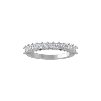 #ad 14k White Gold 1ct Real Diamond Wedding Band Ring for Women Size 7 Clarity I2I3 $1007.99