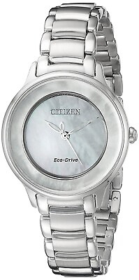 #ad Citizen Caliber Eco Drive Women#x27;s Circle of Time Silver Watch 30MM EM0380 81D $107.99