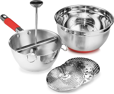 #ad Food Mill with Bowl 3 Food Grinder Discs amp; Bowl Potato Ricer for Mashed Potatoes $41.99
