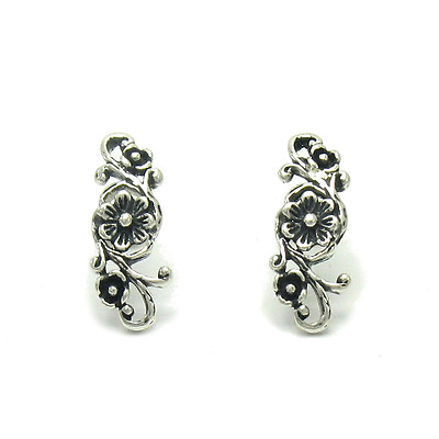 #ad Handmade Sterling Silver Earrings Solid 925 Flowers New Perfect Quality Empress $23.10