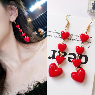 #ad Red Cherry Love Series Earrings Simple Lady Earrings Ins Temperament Earrings C $4.29