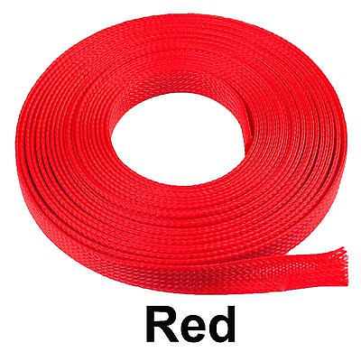 ALL SIZES amp; COLORS 5#x27; FT 100 Feet Expandable Cable Sleeving Braided Tubing LOT $9.99