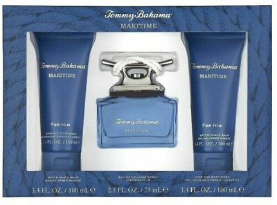 #ad #ad Tommy Bahama Maritime 3 Pc Gift Set for Men 2.5oz EDC 3.4oz Balm amp; Wash $28.00