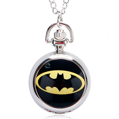 #ad Mini The Dark Knight Batman Cute Full Hunter Necklace Chain Pocket Watches Gift $4.59