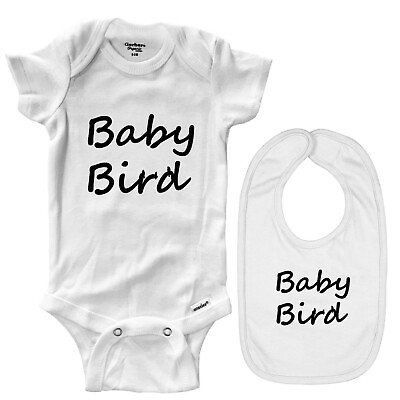 Infant One Piece Bodysuit Clothes Newborn Outfit Baby Gift Print Baby bird $20.97