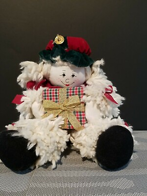 #ad 100% Cotton Twist Doll With Christmas gift Red Green Hat 8x9x6 $12.99