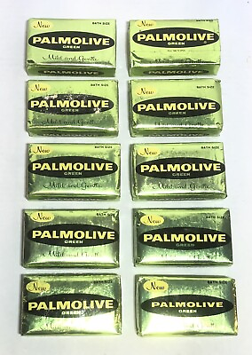 #ad Vtg Palmolive Bath Size Bar 5 Oz Soap Green Foil Wrap 60s Rare Htf Nos Lot Of 10 $54.95