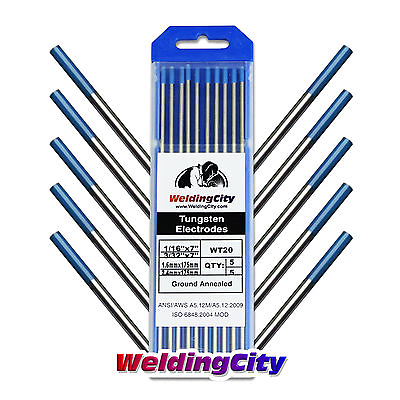 #ad WeldingCity® 10 pk TIG Welding Tungsten 2% Lanthanated Blue Assorted 1 16 3 32x7 $19.99