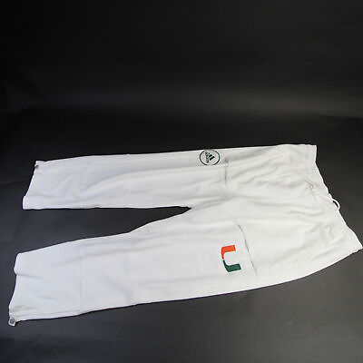 #ad Miami Hurricanes adidas Athletic Pants Men#x27;s White New $29.99
