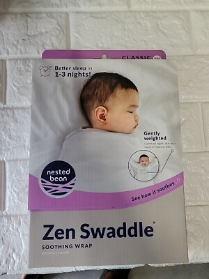 #ad Nested Bean Zen Swaddle Vlassic One Size 0 6 mos Soothing Wrap 100% Cotton New $20.00