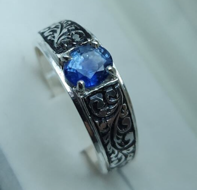 #ad Blue Mens Sapphire ring Ceylon Sri Lanka Mens Sapphire stone ring Unisex Ring $390.00