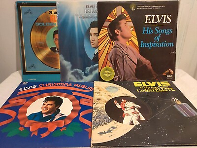 #ad Elvis Presley 5 LP Vinyl Record LOT: Hawaii Inspiration Hand Vol 3 CHRISTMAS $40.00
