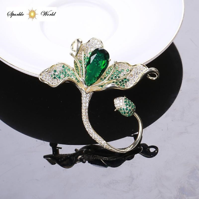 #ad Exquisite Zircon Flower Brooch for Women Fashion Pin Elegant Zircon Brooch GBP 9.49
