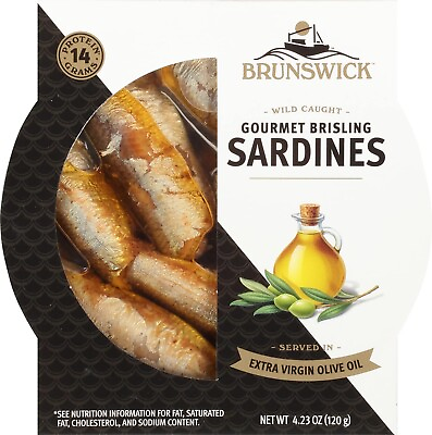 #ad Brunswick Wild Caught Gourmet Brisling Sardines in Extra Virgin Olive Oil 4.23 $4.50