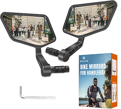 #ad Bar End Bike Mirrors 1Pair HD Stainless Steel Lens Bicycle Rearview Mirror Scr $29.95