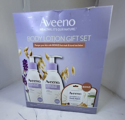 #ad Aveeno Body Lotion Womens Gift Set Stress Relief Moisture Foot Mask Calm amp; Relax $13.00