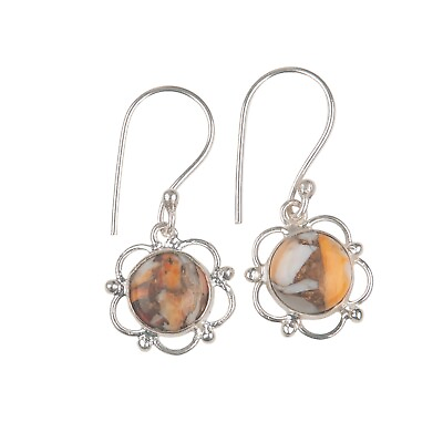 #ad Orange Copper Turquoise 925 Silver Jewelry Drop Dangle Earrings 1.4quot; $14.99