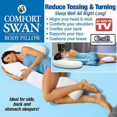 #ad Contour Comfort Swan Full Sized Body Pillow $29.11