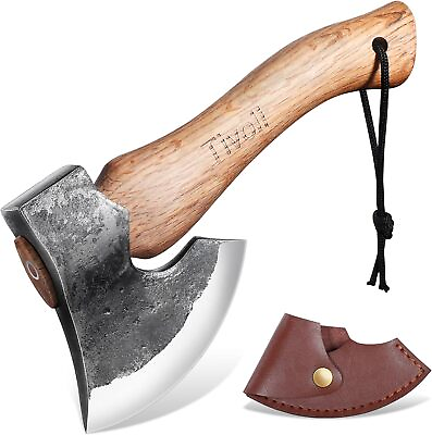 #ad 9 Inch Small Hatchet Camping Axe Bushcraft Axe for Wood Splitting and Kindling $48.99