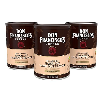 #ad #ad Don Francisco#x27;s Hawaiian Hazelnut Flavored Ground Coffee 3 x 12 oz Cans $20.00