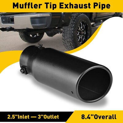 #ad Car exhaust tip MAX2.5#x27;#x27; inlet Black Coated Stainless Steel Muffler Pipe Bolt on $25.64