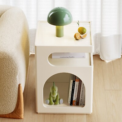 #ad Guyii Corner Table Small Side Table White Storage Cabinet Sofa End Table Shelf $149.00