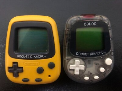 #ad NINTENDO Pocket Pikachu Color Yellow amp; Clear Set of 2 Pedometer Pokemon Tested $73.00