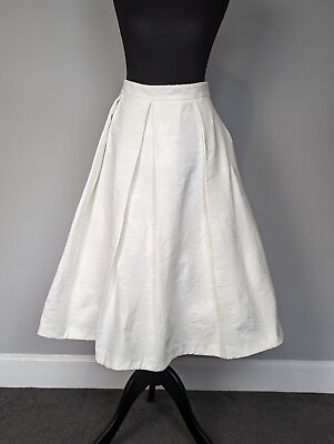 #ad Fenn Wright Manson off white ivory pleated Van Gogh skirt Size 14 Textured GBP 45.00