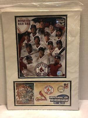 #ad 2004 Red Sox World Series Matted Photograph w stamp USPS. Sealed. $39.99