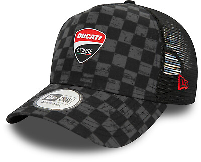 #ad Ducati Corse New Era AOP Check Black Trucker Cap $49.64
