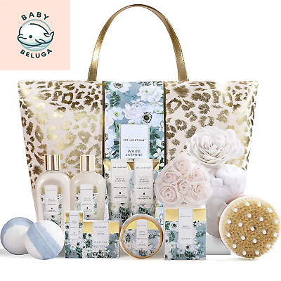 #ad Gift Baskets for Women 15 Pcs Jasmine Bath Gift Sets Relaxing Birthday Mothers $55.24