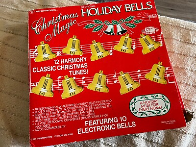 #ad Vintage 90s Trendmasters Christmas Magic Electronic Holiday Bells Musical Decor $49.99