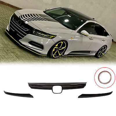#ad #ad Front Grille Grill Moulding Cover Trims 3Pcs Black For Honda Accord 2021 2022 $37.60