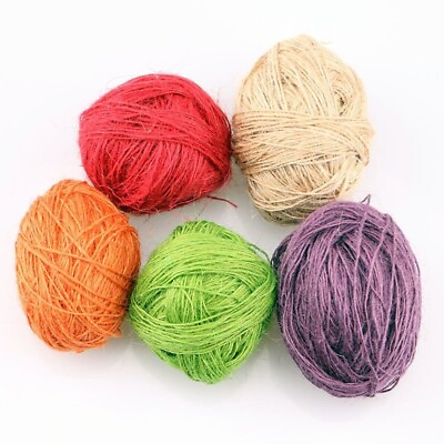 #ad 100Yards Linen Hemp String Colorful Crafting Rope Cords Decorative Sewing Thread $8.07