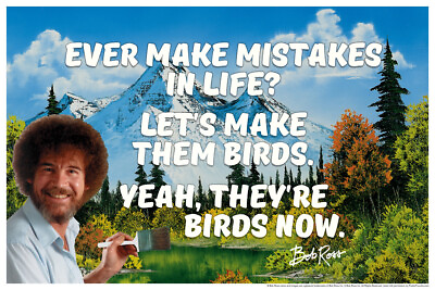 #ad Bob Ross Ever Make Mistakes In Life Quote Motivational Poster 12x18 $10.98