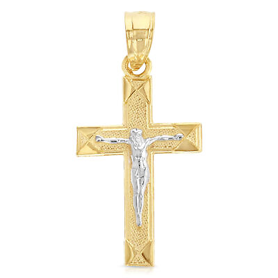 #ad 14K Gold Religious Crucifix with Jesus Cross Pendant for Necklace or Gold Chain $82.00