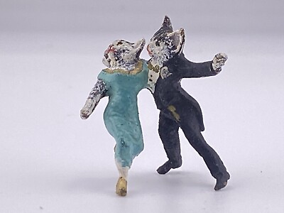 #ad Wonderful Antique Austrian Vienna Cold Painted Bronze Cats Dancing $275.00