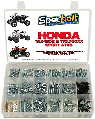 #ad 250pc Bolt kit Honda TRX450R ATV Body Plastics Fenders Frame Motor TRX450 $59.99