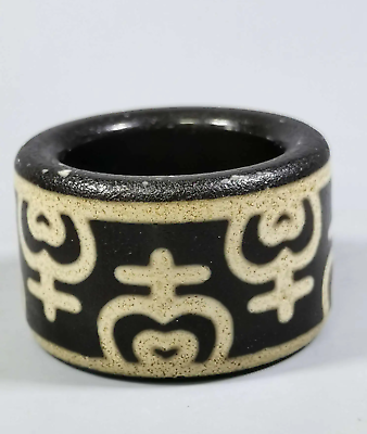 #ad Tibet Himalayan Nepalese India Old Dzi Aquarius Ring Amulet $99.00